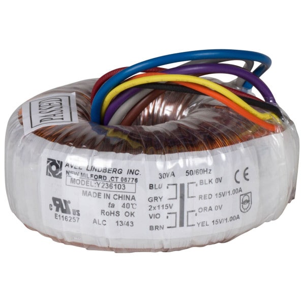 Main product image for Avel Y236103 30VA 15V+15V Toroidal Transformer 122-605
